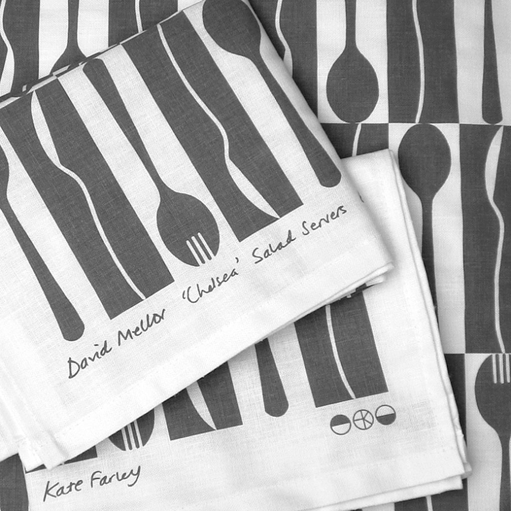 David Mellor Cutlery Tea-Towels by Kate Farley. http://www.katefarley.co.uk/shop/DMCutlery_teatowel/DMC_TeaTowels.html