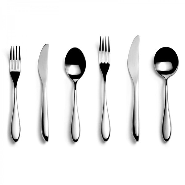 David Mellor Design City six-piece cutlery place setting 1 table knife 1 dessert knife 1 table fork 1 dessert fork 1 soup spoon 1 dessert spoon PRODUCT CODE 4991011