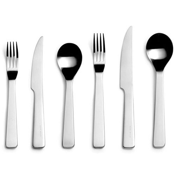 London six-piece cutlery place setting. PRODUCT CODE 4992916. Comprises:  1 table knife 1 dessert knife 1 table fork 1 dessert fork 1 soup spoon 1 dessert spoon.