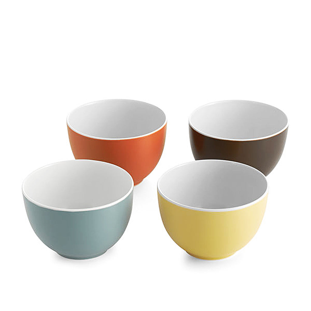 POP Colors Small Bowls (Set of 4). MT1045. POP brings together sophisticated neutrals and vibrant colour in a beautiful stoneware collection perfect for mixing and matching. With its clean lines and timeless design, POP embraces casual dining. The POP Colours Small Bowl Set adds a pop of colour to your table with 4 different shades – Ocean, Citron, Persimmon, and Chocolate.