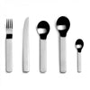DAVID MELLOR CUTLERY Minimal five-piece cutlery place setting. 1 table knife 1 table fork 1 soup spoon 1 dessert spoon 1 tea spoon. PRODUCT CODE 4992813.