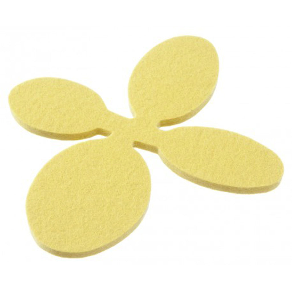 Verso Design Papu (Bean) small wool felt trivet. UP1-10. Functional Beauty Inspired by Life. The design features beans on a vine, laser-cut from thick, felted wool.