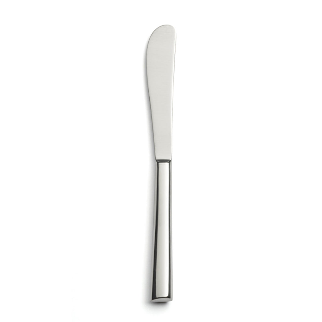 Pride stainless steel butter knife. PRODUCT CODE 2522216. Length: 17.2cm Width: 1.8cm Material: 18/10 stainless steel, martensitic steel Dishwasher safe: Yes.