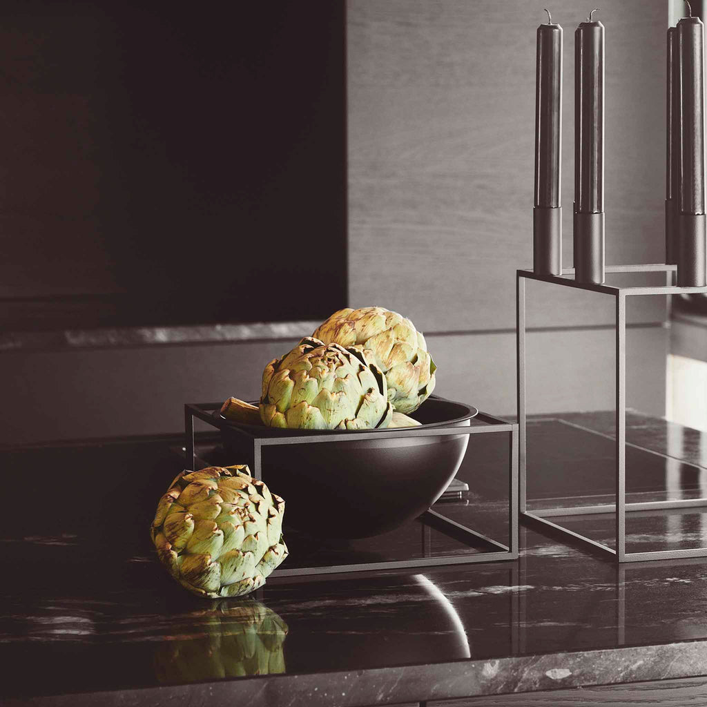 By Lassen Kubus bowl and centerpiece is a further development of the cubistic forms, that we know from the original Kubus candleholders, designed by Mogens Lassen. Kubus bowl and centerpiece is the perfect accessory for decorating with colorful flowers or other kinds of storage.