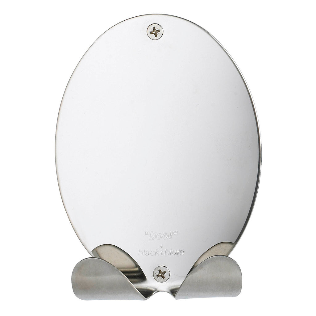 Black+Blum Boo! Polished Stainless-Steel Mirror and Coat Hook.