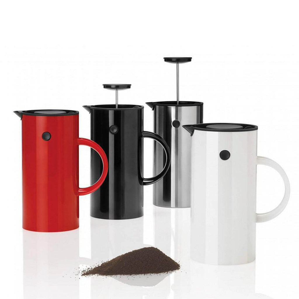 EM77 was designed by Erik Magnussen in 1977, and since then, the vacuum jug for coffee or tea has been made in Denmark in more than 100 different colors. Art. no. 810. UPC: 5709846010802.