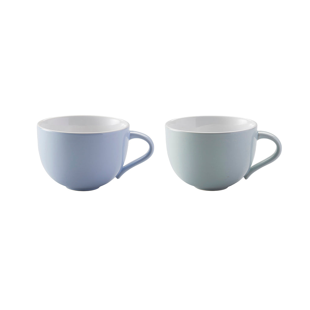 Stelton A/S Emma cup 0.3 l. 2 Pcs By HolmbäckNordentoft Danish Modern 2.0. Item number: X-208 Length: 10.5 cm Height: 7.5 cm Width: 13.5 cm Designer: HolmbäckNordentoft Volume L.: 0.3 Colour: blue Material: Stoneware, glazed. Enjoy an aromatic cappuccino or cup of coffee or tea in these elegant cups from the Emma collection. This elegant cup is made from glazed stoneware in a set of blue tone-in-tone colours. The cup holds 350 ml each.