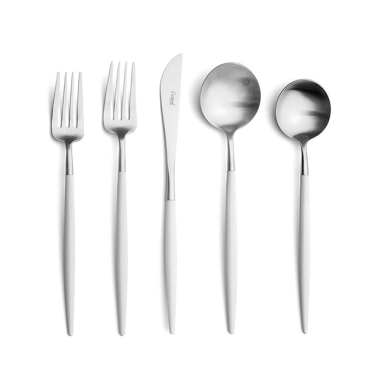 Cutipol Goa White Matte Brushed Stainless Steel Cutlery Collection