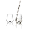 Monti-Bianco white wine glass set by Daniele 'Danne' Semeraro for Sempli. SKU MONBCBB2. Each glass and its center showcases the inspiration of the Italian Alps for this creation.