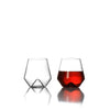 Monti-Rosso wine glass set by Sempli. SKU: MONROBB2. Designed perfectly for red wine, Monti-Rosso comfortably hold a standard 5oz pour, which measures just above the waist of each glass, but easily holds up to 12oz if filled.